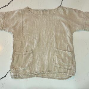 Francesca Bettini Women's Cream Linen Bohemian Cottage Core Large